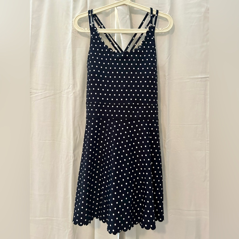 Kate Spade Black Polka Dot Scallop Tennis Dress